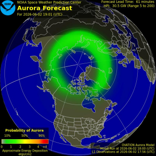 Current Northern hemispheric power input map