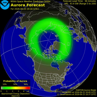 Current Northern hemispheric power input map