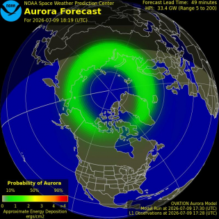 Current Northern hemispheric power input map